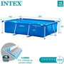 Intex Piscina Rectangular Desmontable 220x150x60 cm Capacidad 1662 Litros +6 Años
