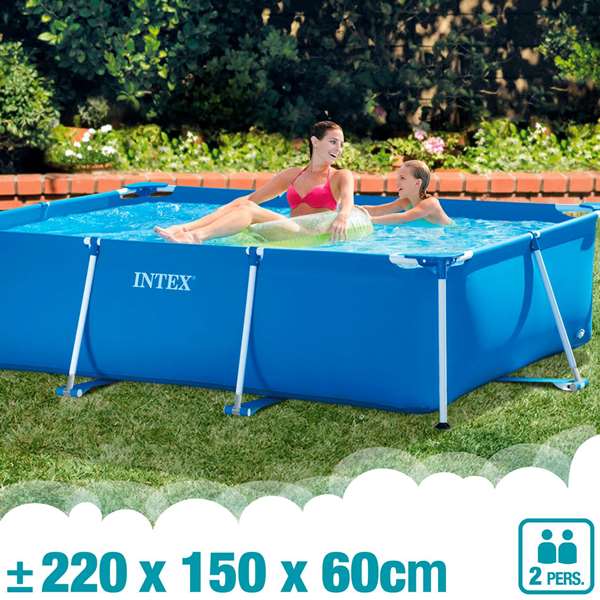 Intex Piscina Rectangular Desmontable 220x150x60 cm Capacidad 1662 Litros +6 Años