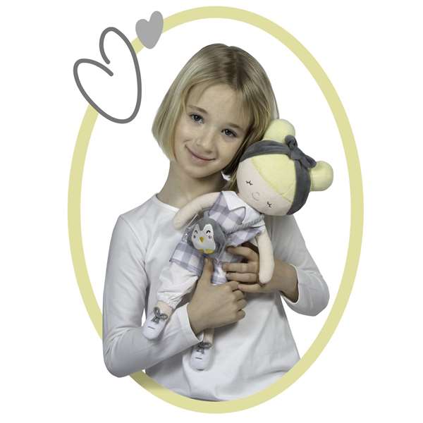 Decuevas Silla de muñeca con muñeca de cuerpo blando, apta para muñecas de hasta 50 cm