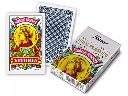 Fournier Baraja Española de 50 Cartas de Plástico con Reverso Azul