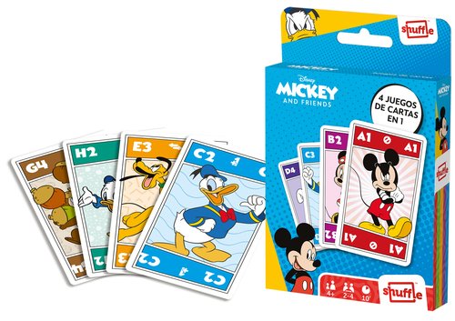 Fournier Juego de cartas 4 en 1 Mickey & Friends