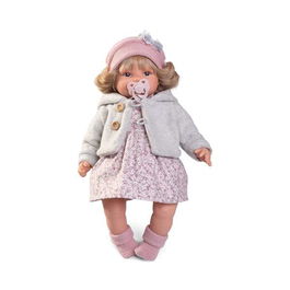 Antonio Juan Beni Lagrimitas - Muñeca de 42 cm con abrigo de invierno, emite sonidos y habla 10 idiomas (español, francés, alemán, etc.)