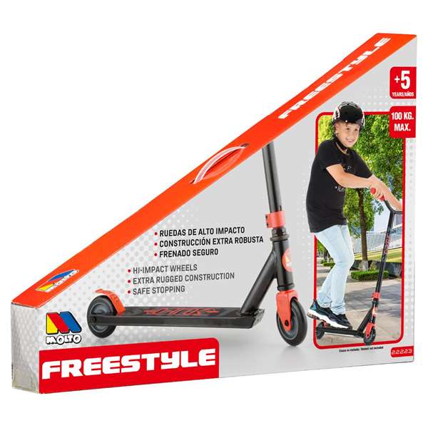 Molto Patinete Deluxe Free Style Scooter Rojo 2 Ruedas 56 cm