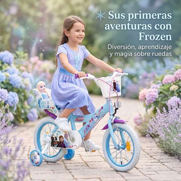 Toimsa Bicicleta Infantil Frozen Huffy 14" para Niñas de 4 a 6 Años