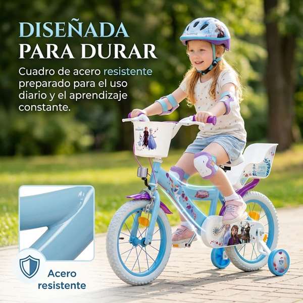 Toimsa Bicicleta Infantil Frozen Huffy 14" para Niñas de 4 a 6 Años