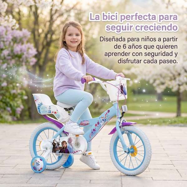 Toimsa Bicicleta Infantil Frozen Huffy 14" para Niñas de 4 a 6 Años