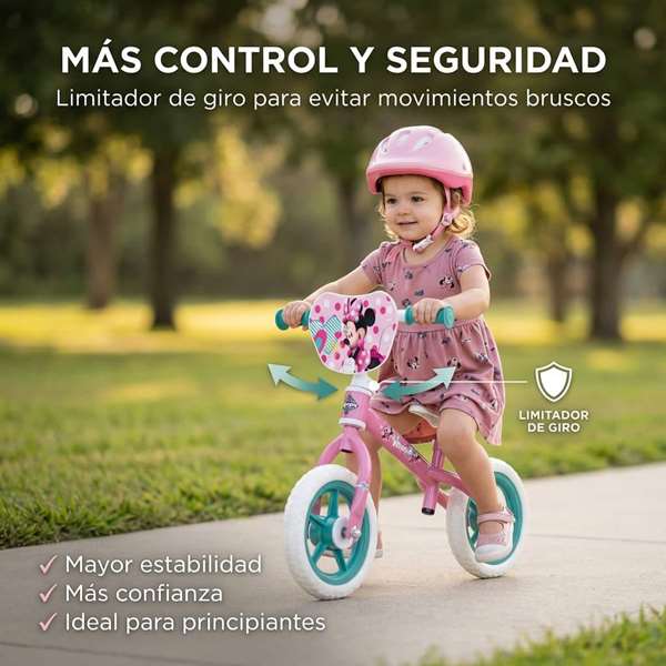 Huffy Bicicleta sin pedales Minnie 10" para niños de 2 a 3 años color Rosa