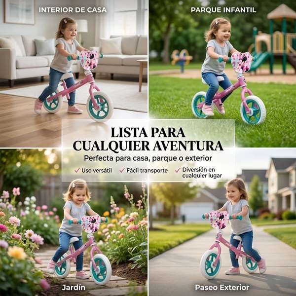 Huffy Bicicleta sin pedales Minnie 10" para niños de 2 a 3 años color Rosa