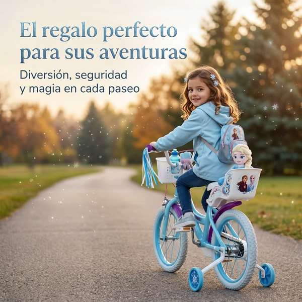 Toimsa Bicicleta Frozen Huffy 16" para Niños de 5 a 8 Años Color Azul