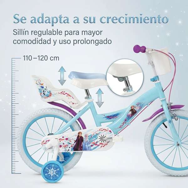 Toimsa Bicicleta Frozen Huffy 16" para Niños de 5 a 8 Años Color Azul