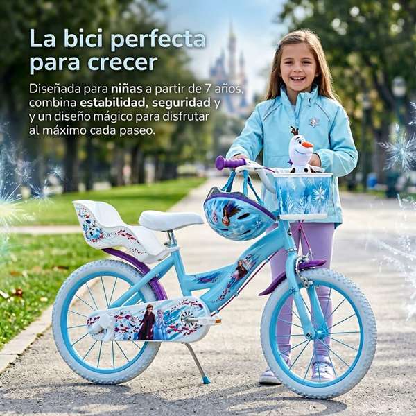 Toimsa Bicicleta Frozen Huffy 16" para Niños de 5 a 8 Años Color Azul