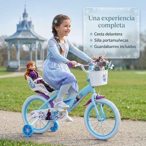 Toimsa Bicicleta Frozen Huffy 16" para Niños de 5 a 8 Años Color Azul