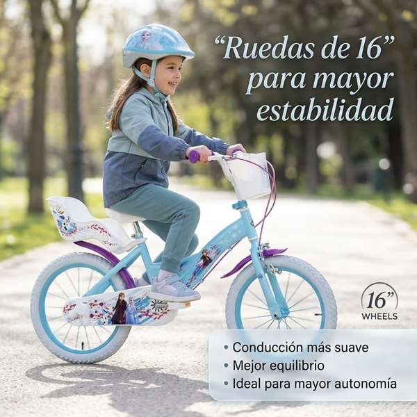 Toimsa Bicicleta Frozen Huffy 16" para Niños de 5 a 8 Años Color Azul