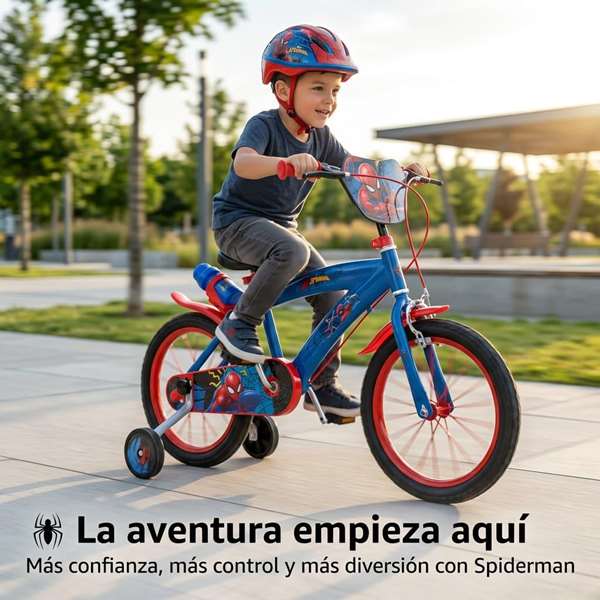 Huffy Bicicleta Spiderman 16" para Niños de 5 a 8 Años Color Azul