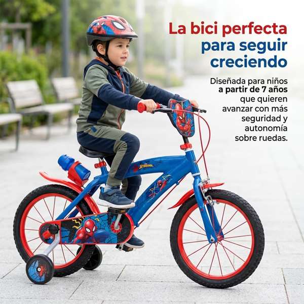 Huffy Bicicleta Spiderman 16" para Niños de 5 a 8 Años Color Azul