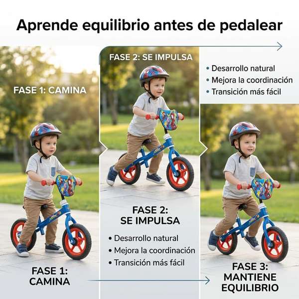 Huffy Bicicleta sin pedales Spiderman 10" para niños de 2 a 3 años