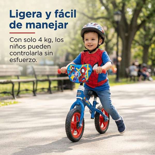 Huffy Bicicleta sin pedales Spiderman 10" para niños de 2 a 3 años