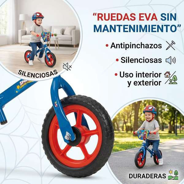 Huffy Bicicleta sin pedales Spiderman 10" para niños de 2 a 3 años
