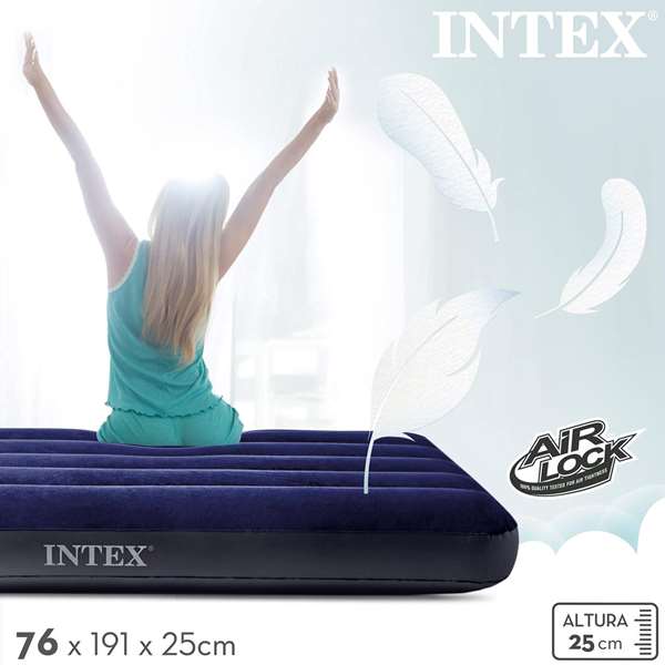 Intex Colchon Flocado Dura-Beam Standard Classic Downy - 76x191x25 cm