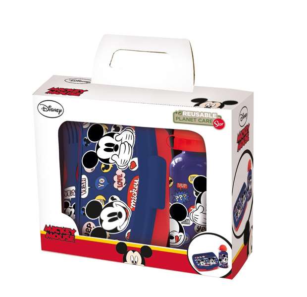 Set de Menaje Infantil Mickey Mouse Happy smiles 21 x 18 x 7 cm Rojo Azul