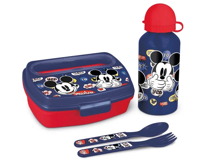 Safta Set de Botella, Sandwichera y Cubiertos Mickey Mouse Happy Smiles Surtido Safta Set de Botella, Sandwichera y Cubiertos Mickey Mouse Happy Smiles Surtido