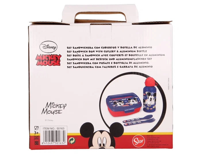 Safta Set de Botella, Sandwichera y Cubiertos Mickey Mouse Happy Smiles Surtido Safta Set de Botella, Sandwichera y Cubiertos Mickey Mouse Happy Smiles Surtido