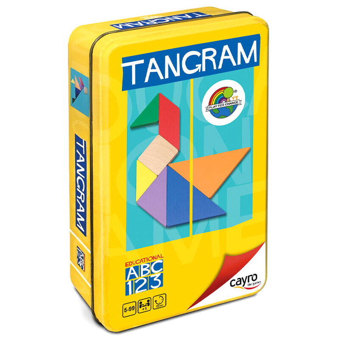 Cayro Juego Tangram de madera colores en caja de metal 15x15x3 cm Cayro Juego Tangram de madera colores en caja de metal 15x15x3 cm