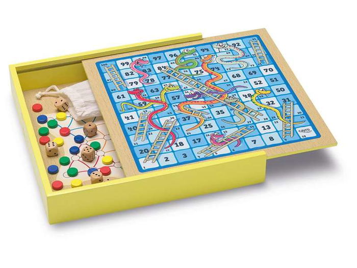 Cayro Juegos Clásicos de Madera Variados 30 Juegos para 2-4 Jugadores 31x31x5.5 cm