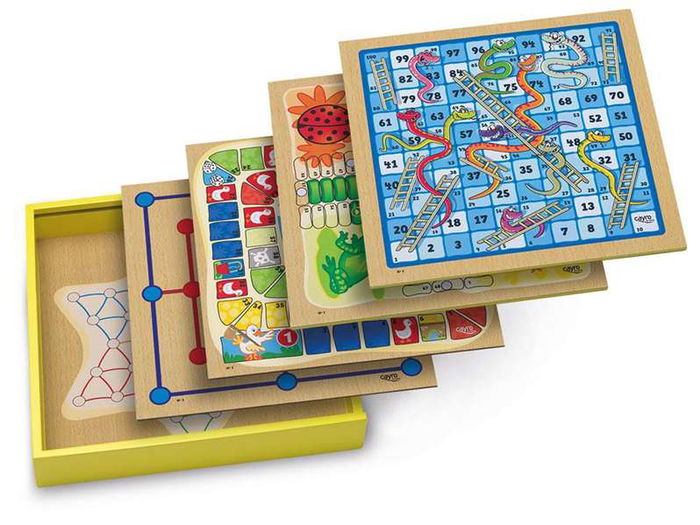Cayro Juegos Clásicos de Madera Variados 30 Juegos para 2-4 Jugadores 31x31x5.5 cm