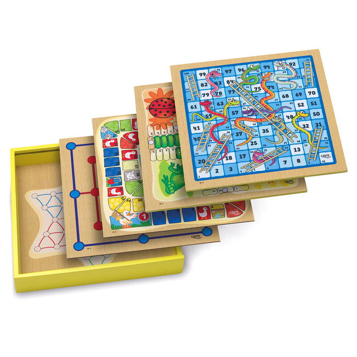 Cayro Set de 30 juegos de mesa clásicos de madera