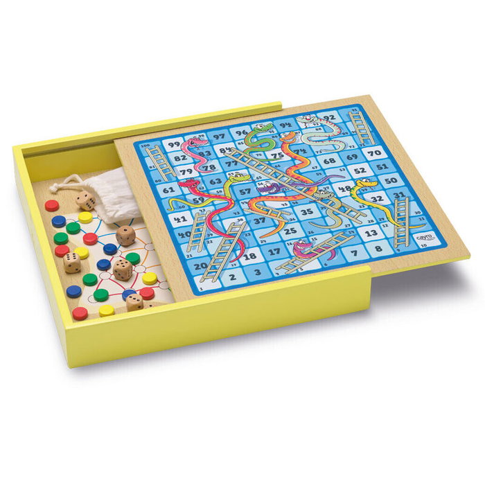 Cayro Set de 30 juegos de mesa clásicos de madera