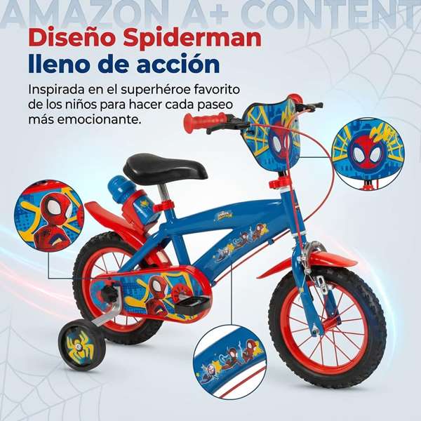 Huffy Bicicleta Spiderman 12" (3-5 Años)