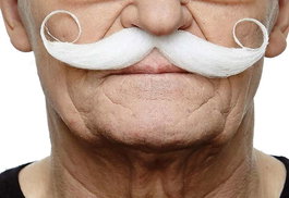 My Other Me Bigote blanco adulto talla única multicolor