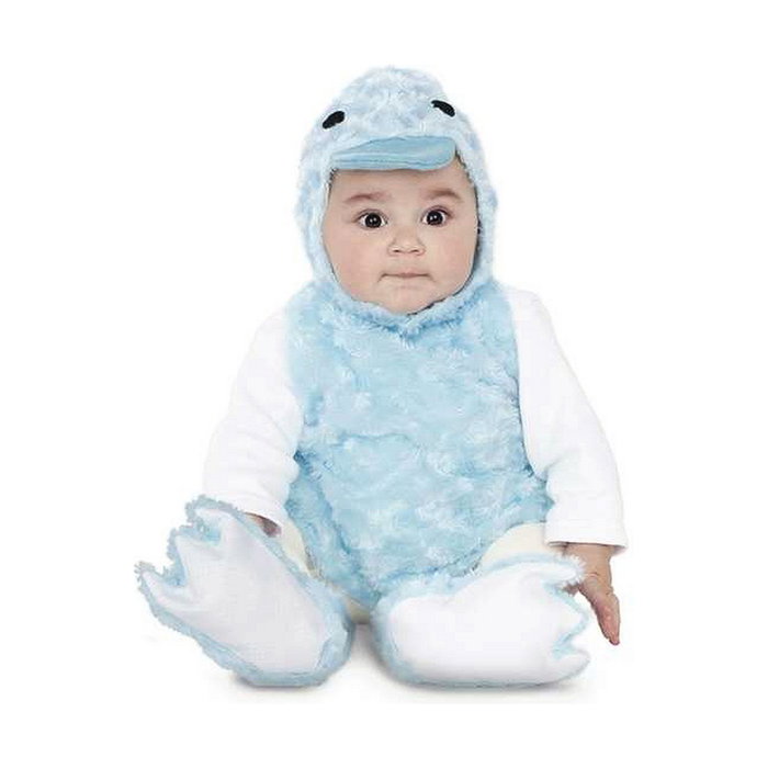 My Other Me Disfraz de Patito Peluche Azul (Vestido, Gorro, Cola y Patucos) 6-12 Meses