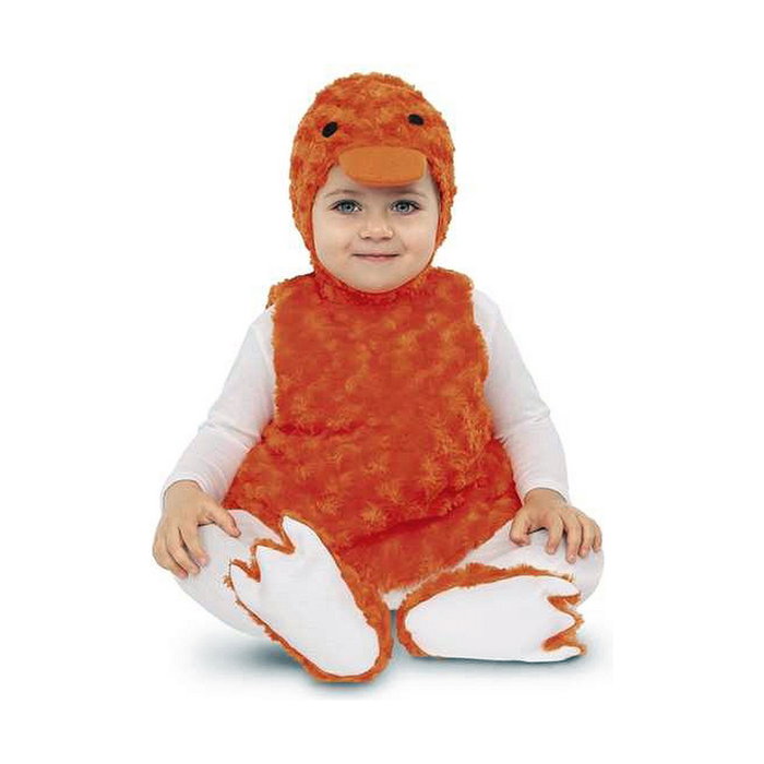 My Other Me Disfraz de bebé Patito Peluche Naranja (Vestido, Gorro, Cola y Patucos) talla 7-12 meses