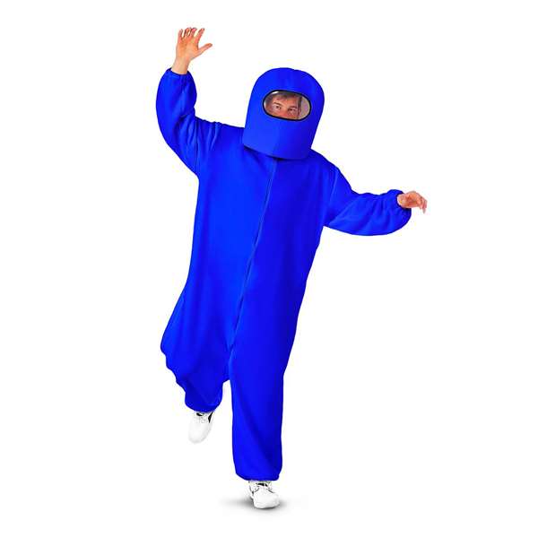 My Other Me Disfraz Among Us Impostor Blue XL (Escafandra Y Traje Con Cremallera Y Bolsillos) moving