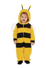 My Other Me Disfraz Bebé Abeja Maya Pijama Mono con Capucha, Antenas y Alas, 0-6 M