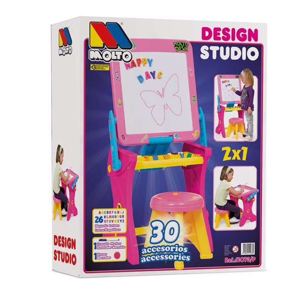 Molto Pupitre Magnético Infantil Rosa con 30 Accesorios, Pizarra de 90 cm para Niños y Niñas Molto Pupitre Magnético Infantil Rosa con 30 Accesorios, Pizarra de 90 cm para Niños y Niñas