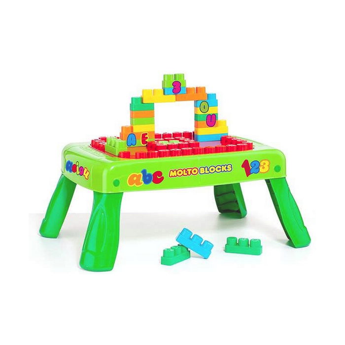 Molto Mesa de construcción plegable con 20 bloques