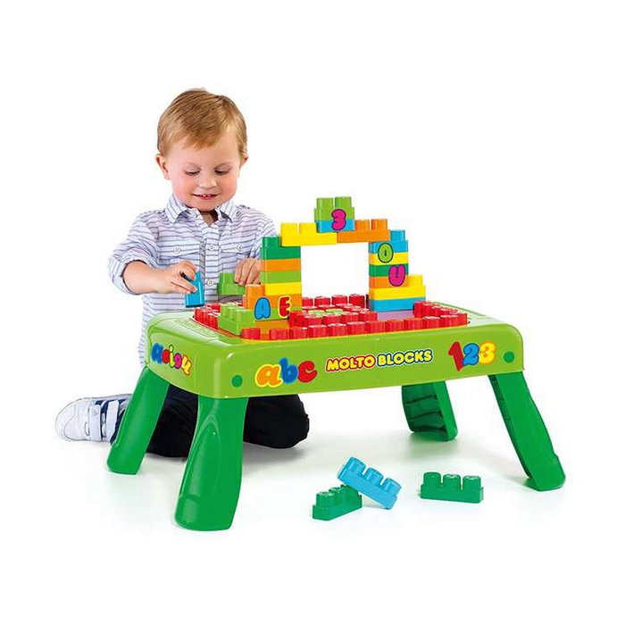 Molto Mesa de construcción plegable con 20 bloques