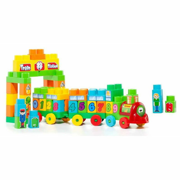 Molto Juego de construcción tren 70 piezas con números y letras