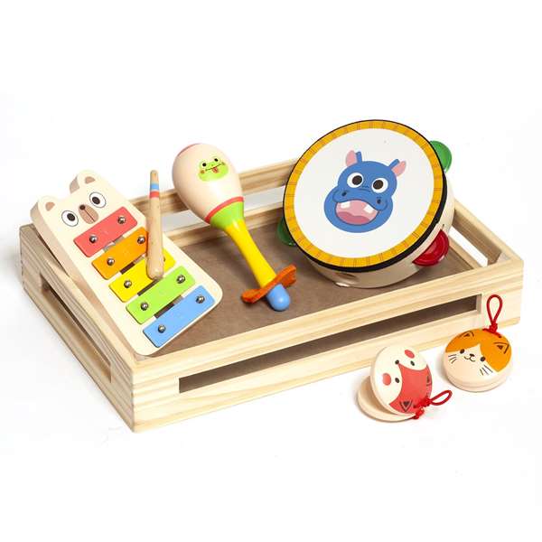 Molto Set Musical Aprendizaje Pandereta Xilófono Castañuelas Maracas Madera Molto Set Musical Aprendizaje Pandereta Xilófono Castañuelas Maracas Madera