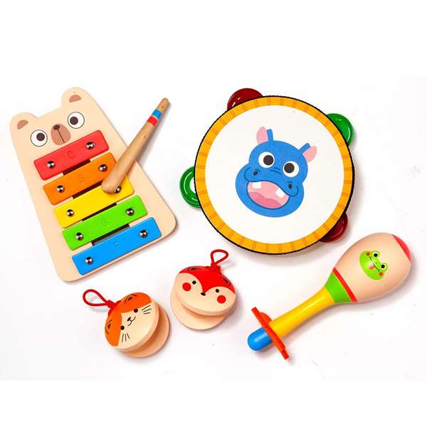 Molto Set Musical Aprendizaje Pandereta Xilófono Castañuelas Maracas Madera Molto Set Musical Aprendizaje Pandereta Xilófono Castañuelas Maracas Madera
