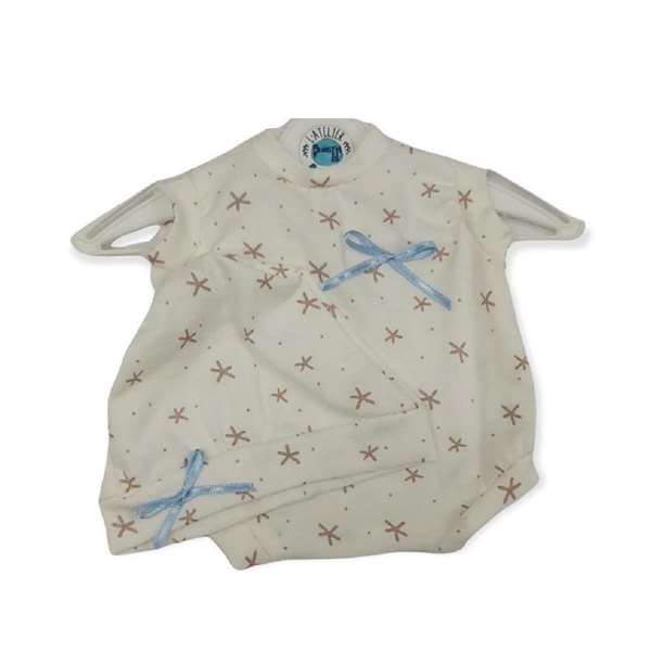 Body mas gorro estrellas doradas mas lazo azul ref: 4029-22