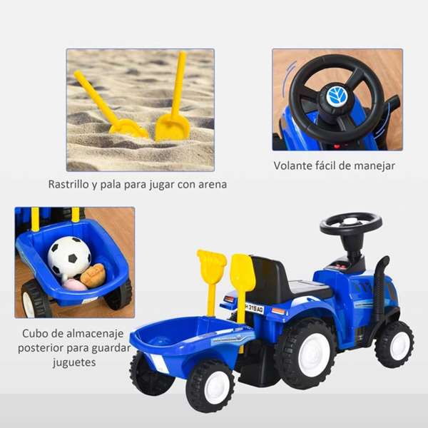 Ociotrends Tractor Correpasillos New Holland Azul 91x44x29 cm Ociotrends Tractor Correpasillos New Holland Azul 91x44x29 cm