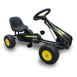 Ociotrends Go Kart Negro para Niños 36+ Meses 85x47x49 cm Juguete Exterior con Volante de Polipropileno