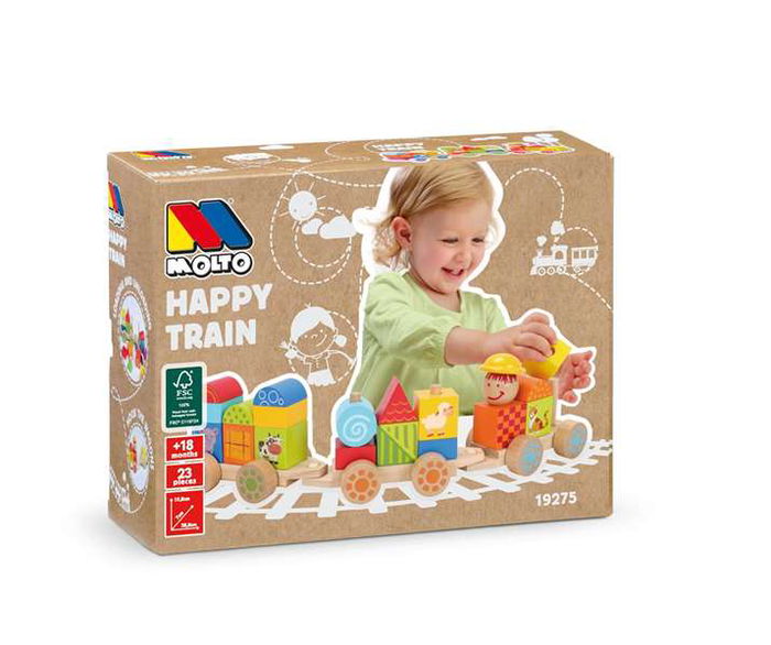 Molto Tren de madera 23 piezas 38x9.50x7.50 cm