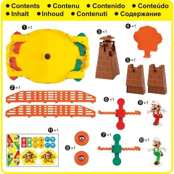 Epoch Games EPOCH - Estadio Fire Mario - Juego de mesa de acción con motor y bolas de fuego, objetivo Bowser, para 2 jugadores