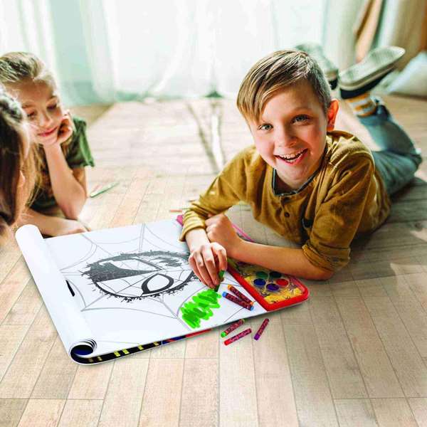 Cefa Giga Block Spiderman 4 en 1 21873 Juguete Educativo con Pegatinas, Diseños para Colorear y Colores Acuarela y Ceras para Niños +3 Años