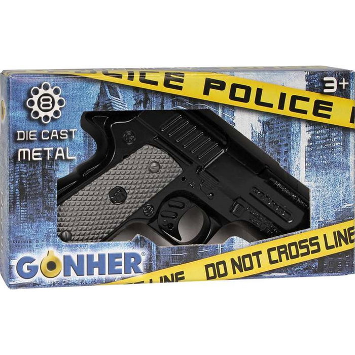 Gonher Pistola Policía metal 8 Tiros color Negra Gonher Pistola Policía metal 8 Tiros color Negra